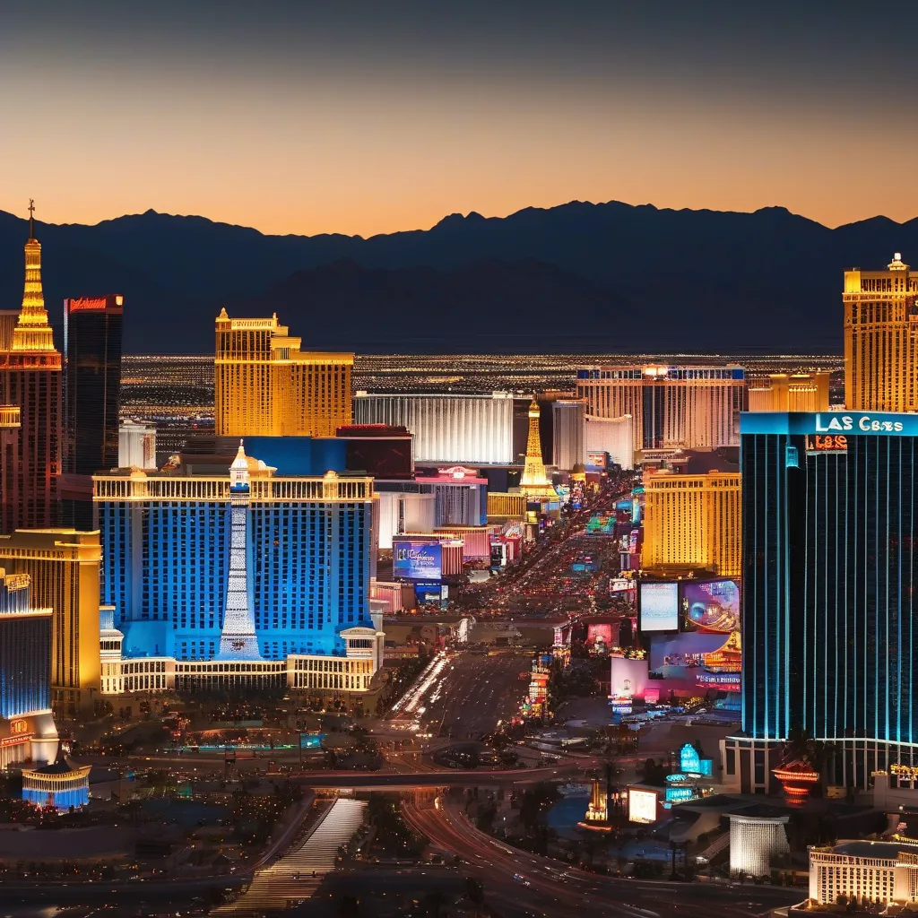 Night view of the dazzling Las Vegas Strip